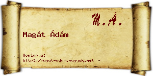 Magát Ádám névjegykártya